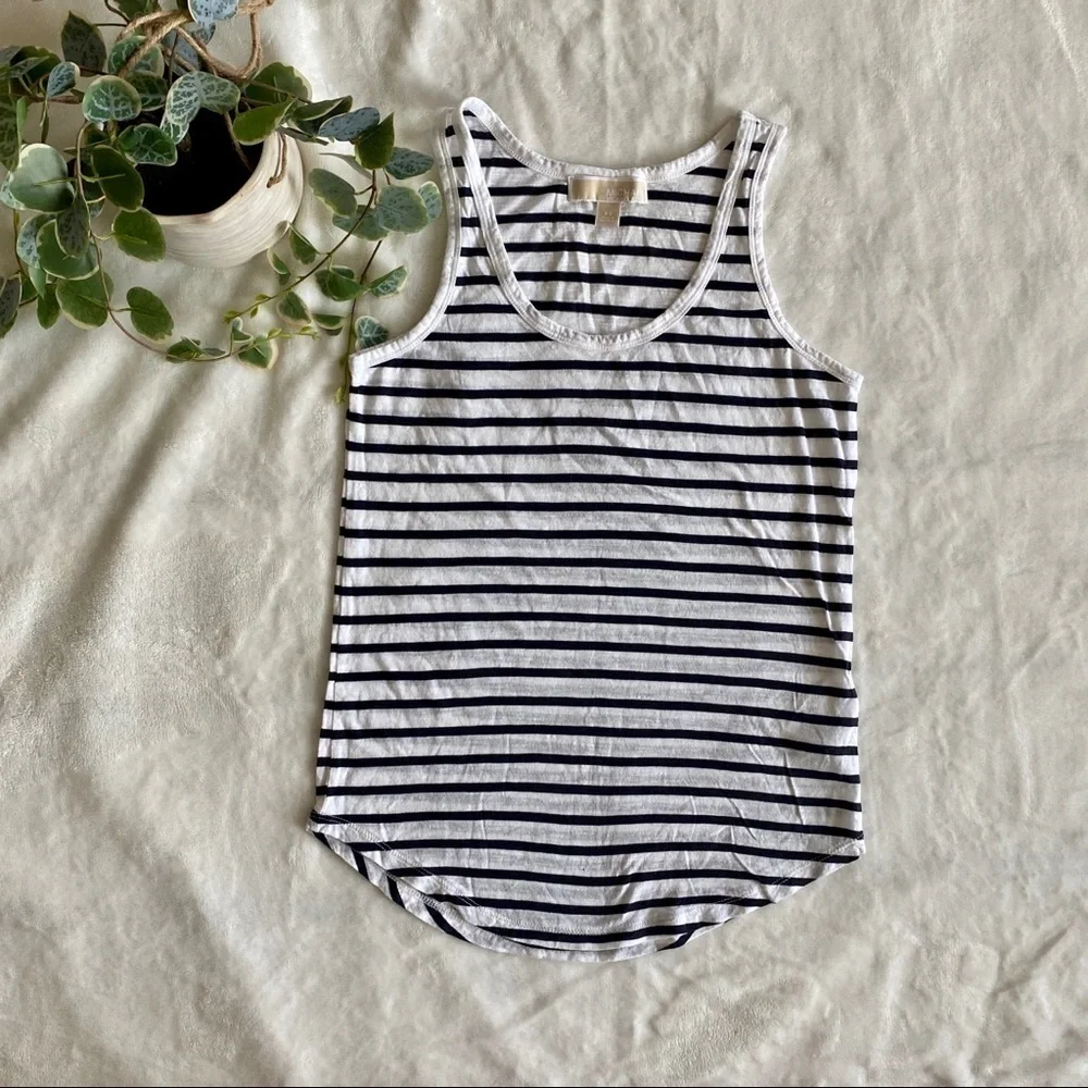 Michael Kors white and blue stripped tank top
